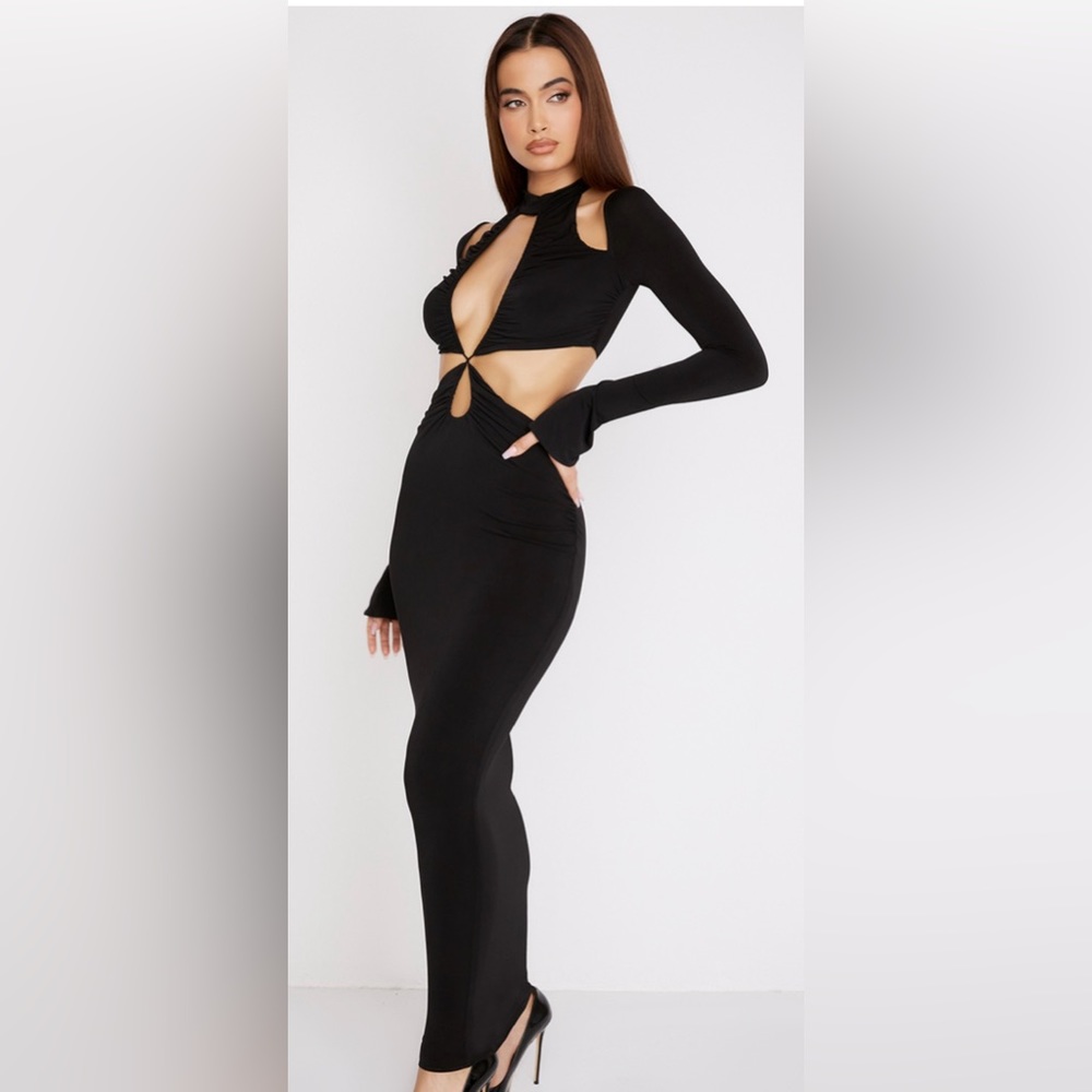 House of CB Black serafina cut out dress
